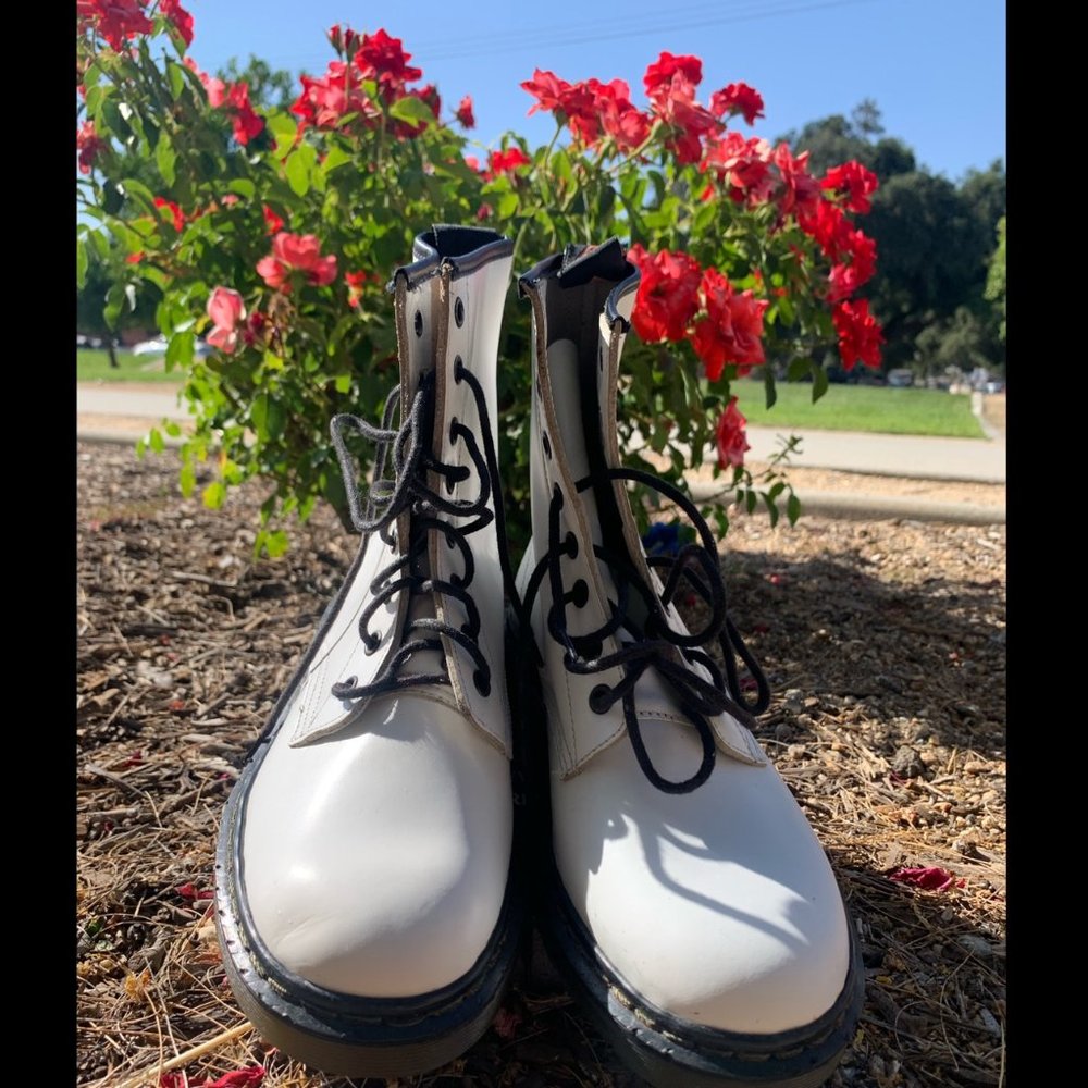 White Combat Boots